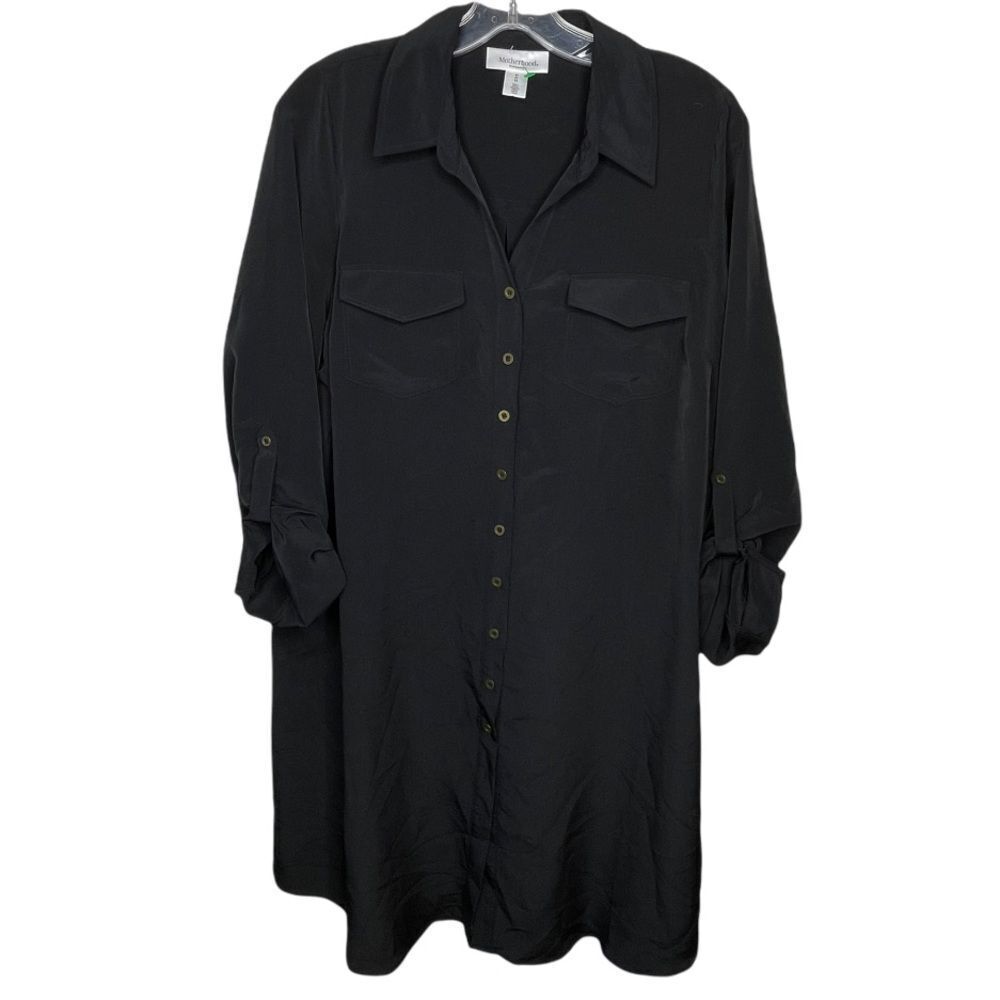 Motherhood Maternity Shirt Dress‎ Black